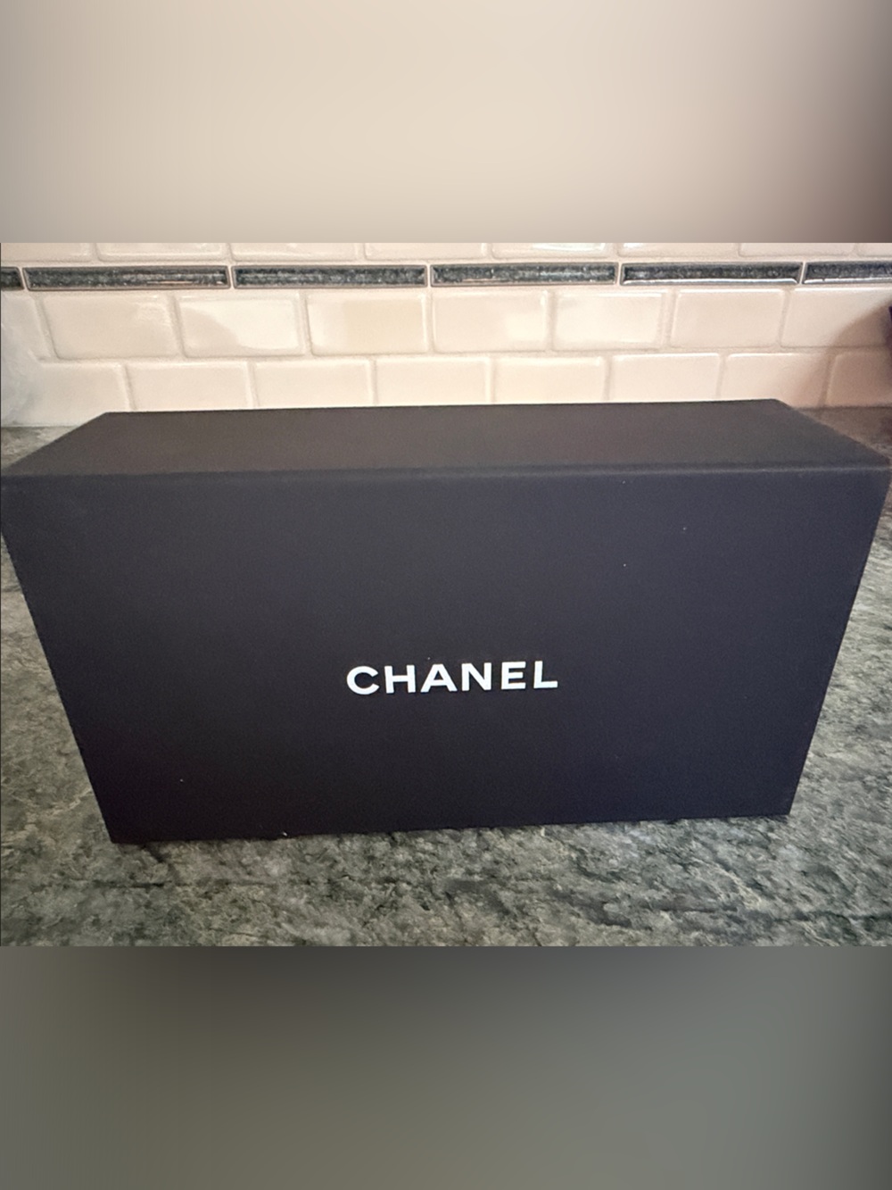 CHANEL, Sunglasses Case, Black Box with White Logo